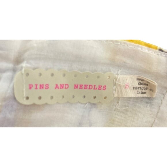 Urban Outfitters Pins And Needles Yellow Floral Strapless Cotton Dress S - Picture 4 of 5